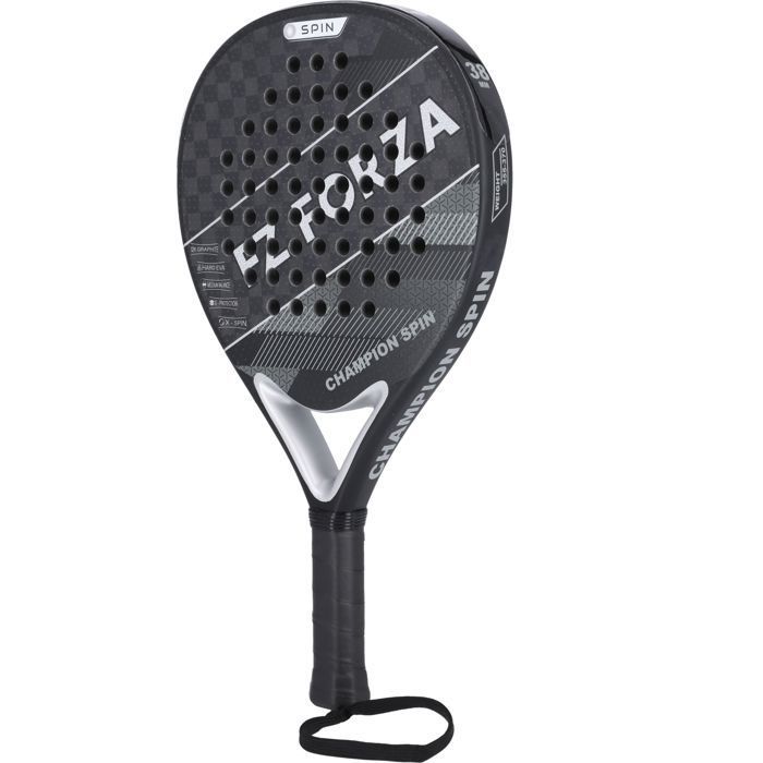 Padel racket - FZ FORZA - Champion Spin - 100% woven 18K graphite - Matte surface - Stiff EVA foam - Diamond shape - Black