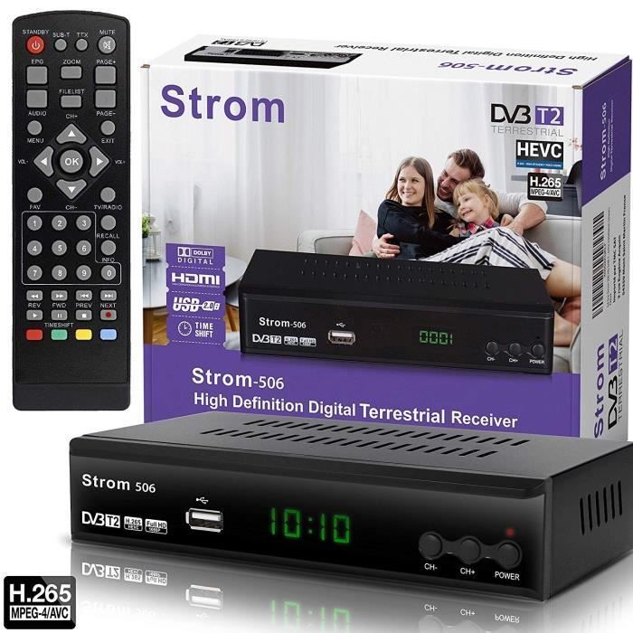 Strom 506 DVB-T2 Récepteur Numérique Décodeur TNT Terrestre  ✓DVB-T / DVB-T2 ✓ Full HD ✓MPEG 2 ✓MPEG 4 ✓H.265 ✓1080i ✓1080