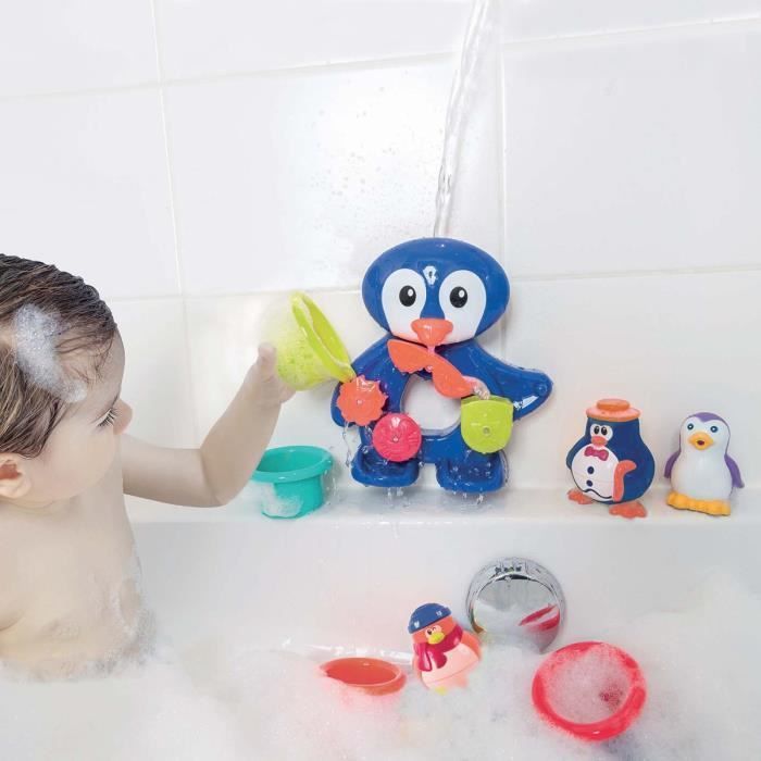 Pinguïn badset - LUDI - Badspeelgoed met zuignapjes en sensorische accessoires - Unisex - Vanaf 12 maanden