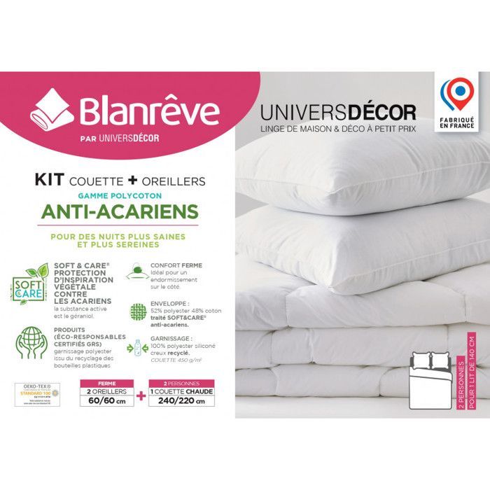 Set copripiumino Blanrêve Extra Warm 240 x 220 + 2 cuscini 60 x 60 