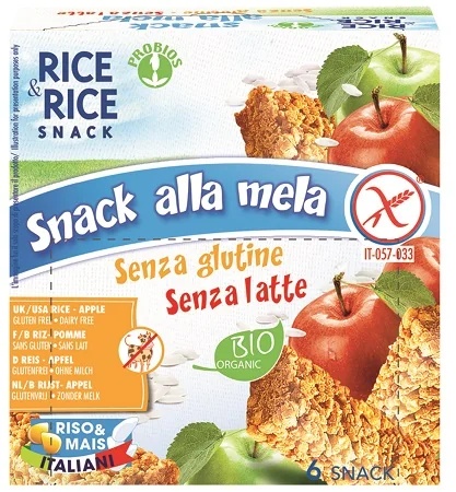 PROBIOS Rice&Rice Biologische glutenvrije appel-rijstsnack 6x21 g
