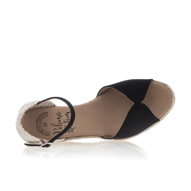 Zwarte espadrilles voor dames met touwzolen
