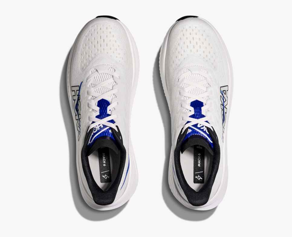 HOKA Mach 6 Wit / Ultramarijn