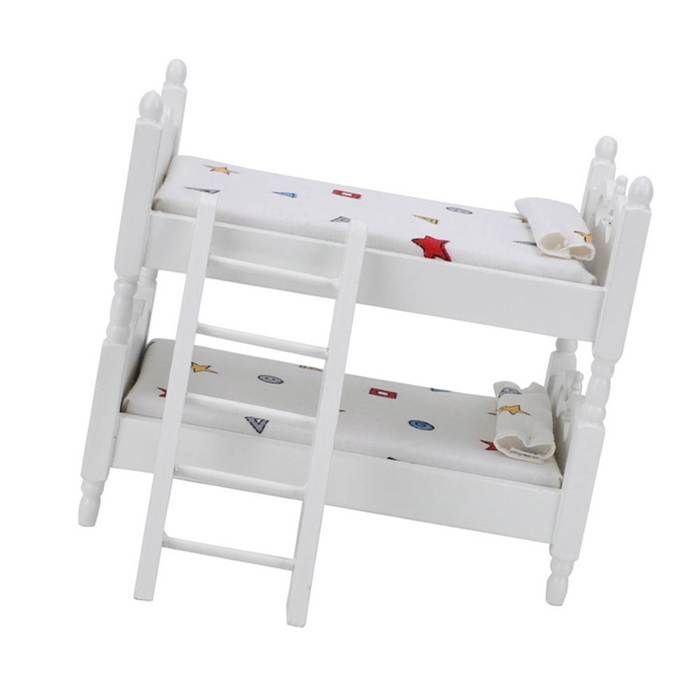 SALALIS miniatuur stapelbed SALALIS poppenhuis stapelbed Mini speelhuisbed Geometrische patronen