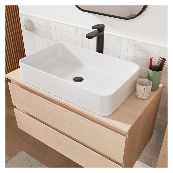 Single vanity unit set (80 cm) + SADDY basin + ROB tap + LYA mirror