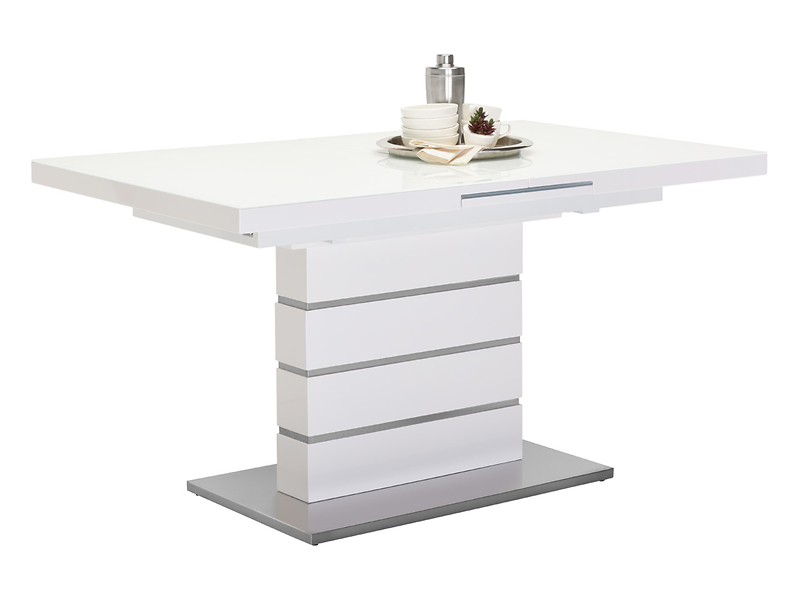 Stół rozkładany Jeff 140-175x85 biały/stal nierdzewna