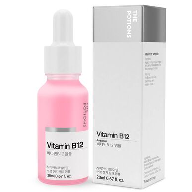 „The Potions“ vitamino B12 ampulė, senėjimą stabdantis ir veido odą formuojantis serumas, 20 ml, 20 ml