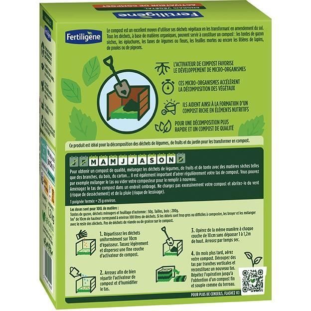 Activador de compost FertiLigene - FACOMP12 - 1,2 kg - Acelera la descomposición de los residuos