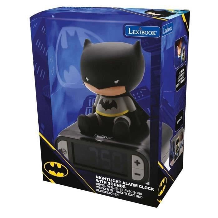 LEXIBOOK Digital Alarm Clock Night Light - Batman - 3D Light and Sound - Black - Child
