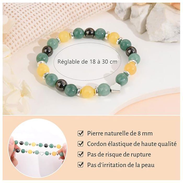 Pulsera de piedra natural, regalo para mujer, idea de regalo para adolescentes, regalos de Navidad para mujer, regalo de cumpleaños (verde)