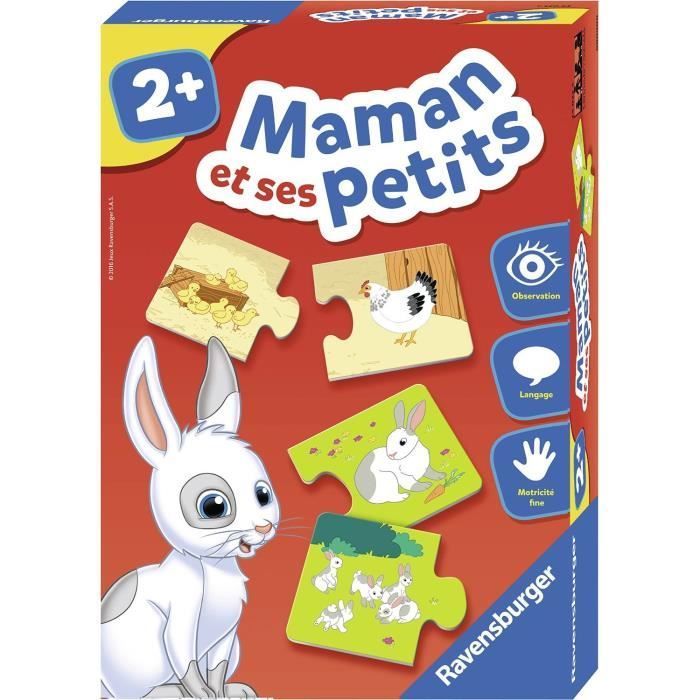 Juego educativo Mamá y sus bebés, Descubriendo animales, A partir de 2 años, Ravensburger