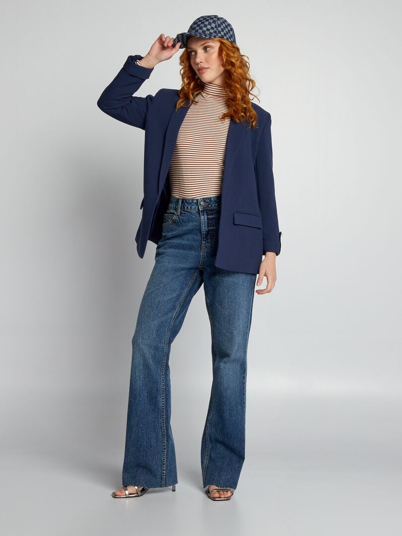 Blazer de manga 3/4 - Azul Marinho