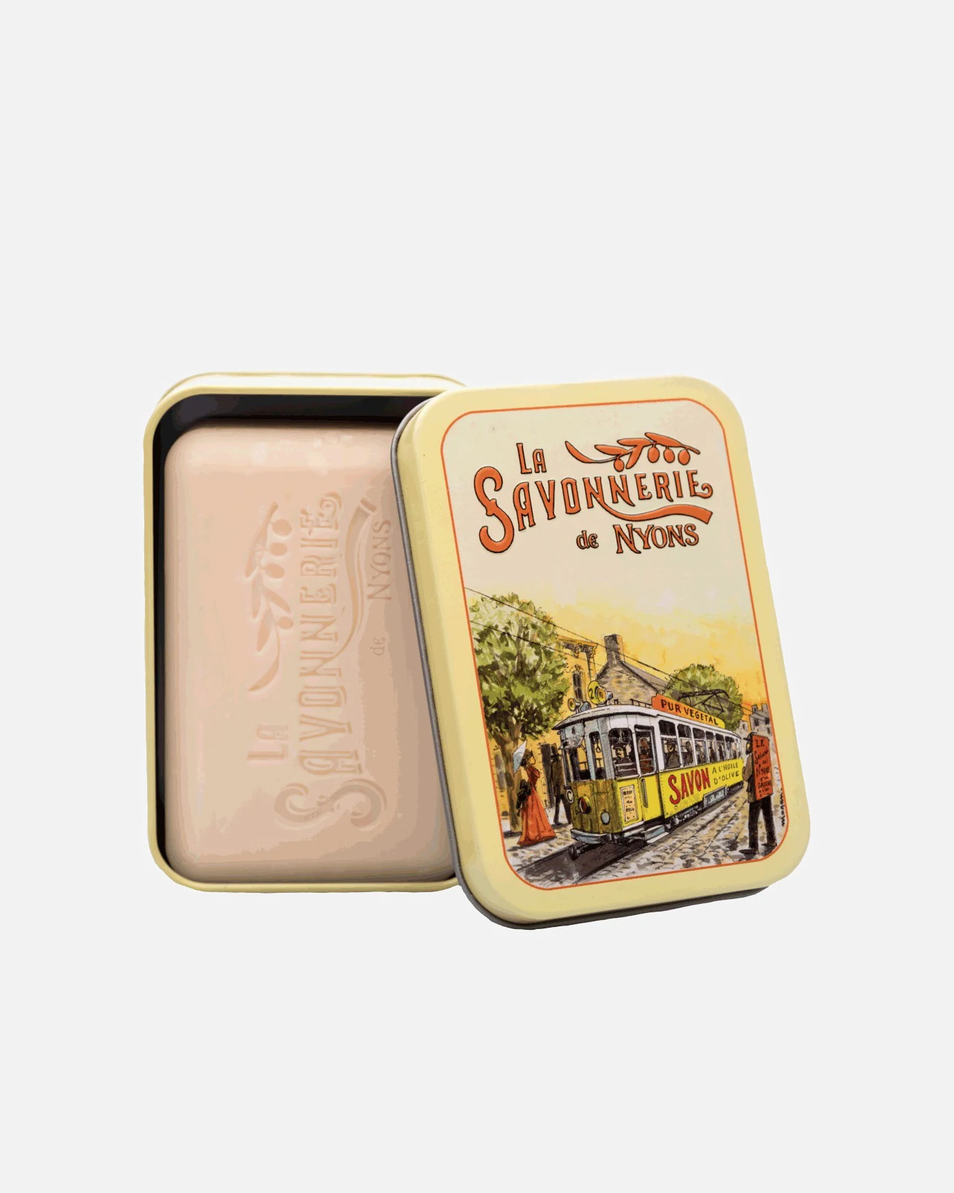 La Savonnerie de Nyons Savon 200g Fleur de Coton et Boîte Métal Tramway