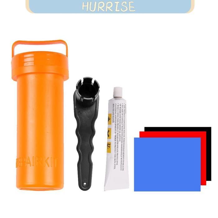 Kit di riparazione Tbest in PVC per gommoni, kit di riparazione con toppe in PVC e colla, accessori (vuoto), arancione