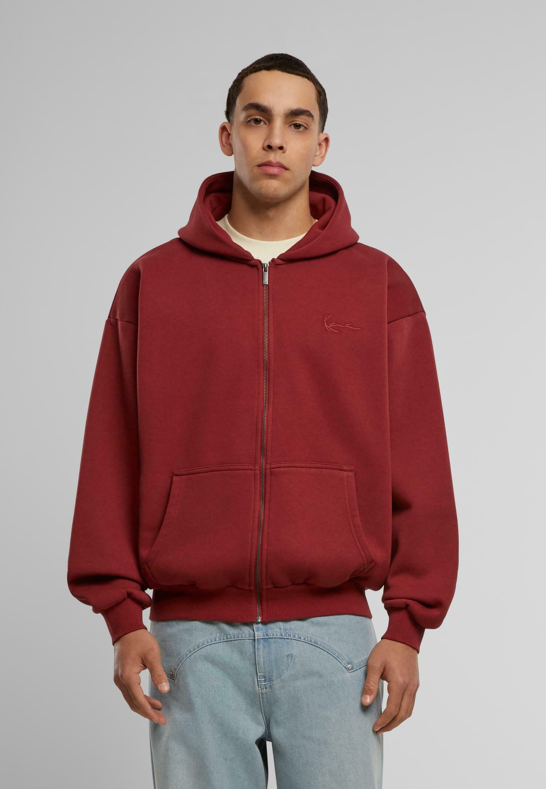 Karl Kani sweatshirt met rits - donkerrood