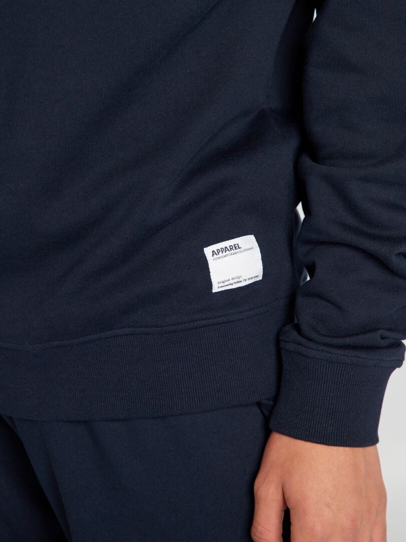 Sudadera de cuello redondo con detalle - AZUL
