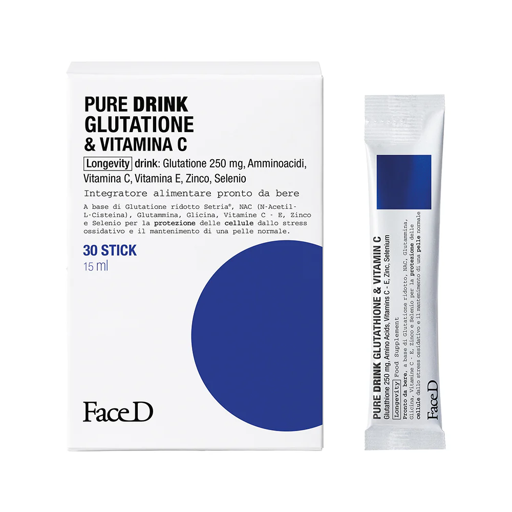 Integratori Pure Drink Glutatione & Vitamina C - Longevity Drink - Integratore Corpo e Detox