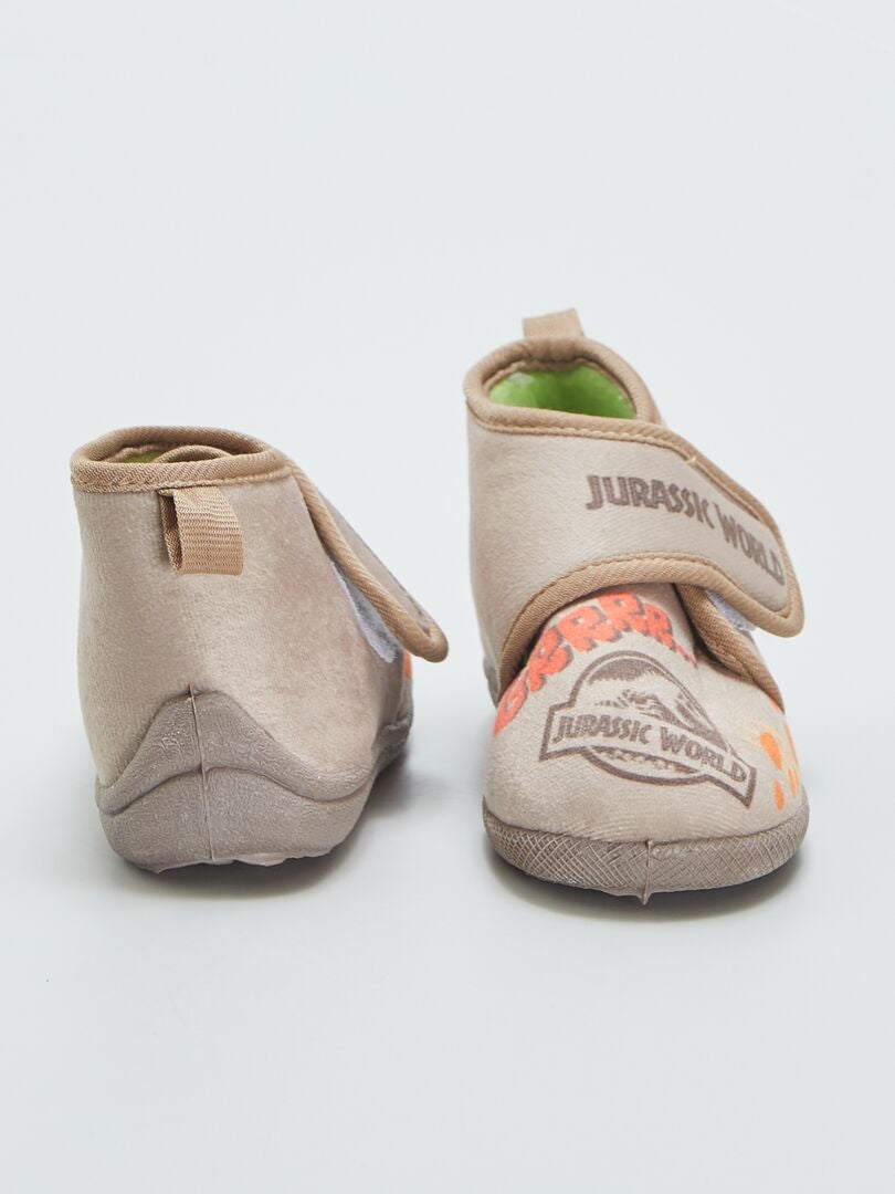 Pantuflas altas de Jurassic World con cierre de velcro - MARRÓN