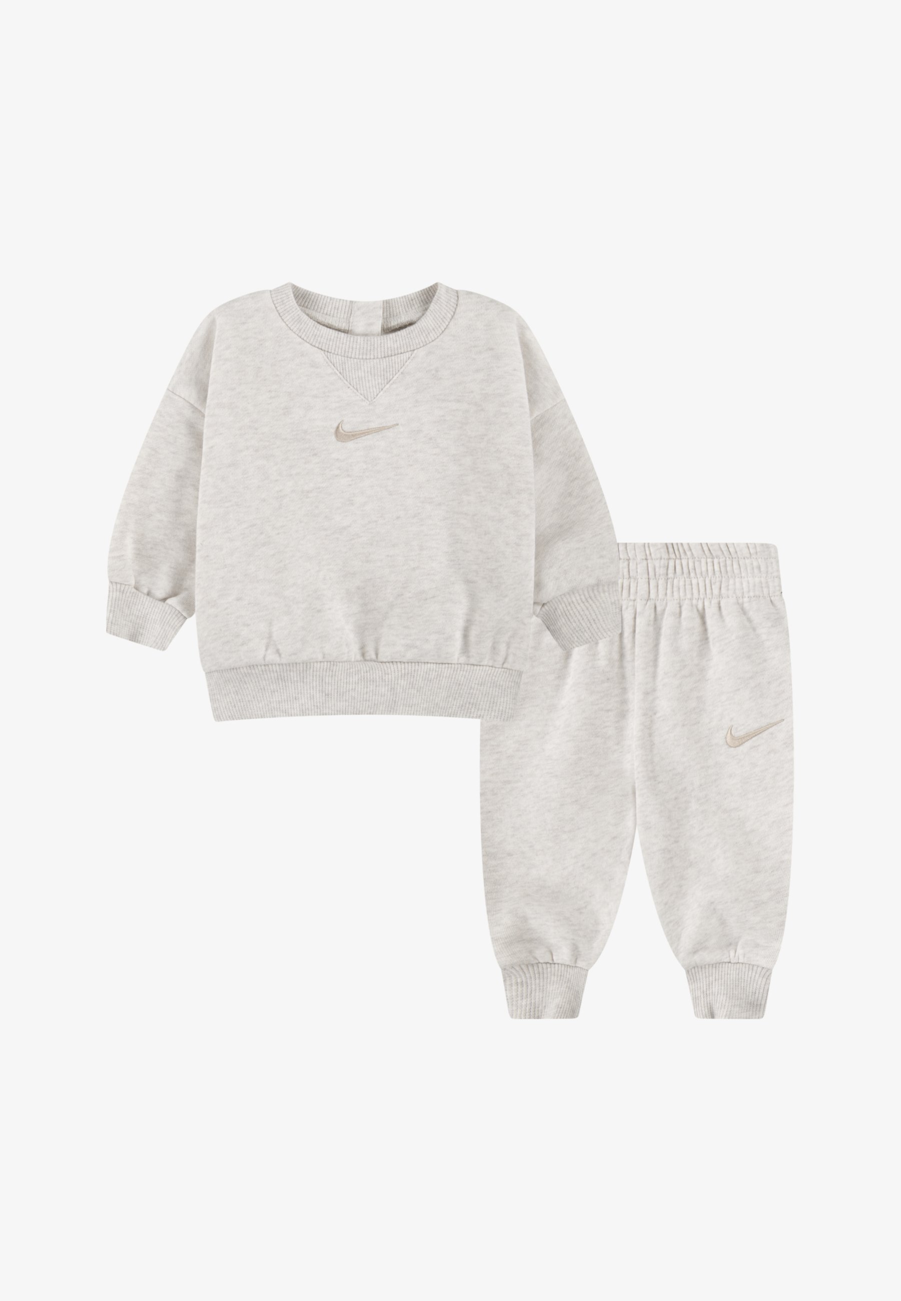Nike Sportswear CREW SET UNISEX - Trainingsbroek - licht ivoorkleurig gemêleerd