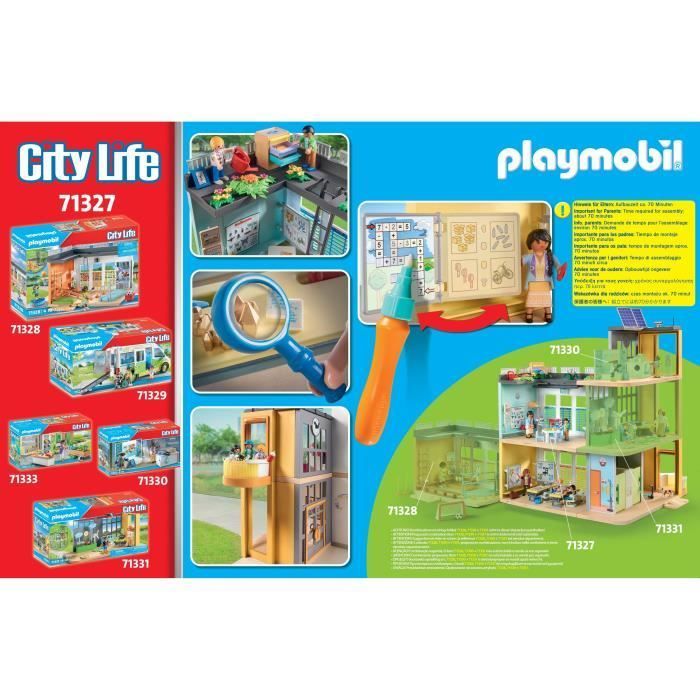 PLAYMOBIL 71327 Scuola arredata, Vita in città, La scuola, 282 pezzi, Unisex, Per bambini dai 4 anni in su