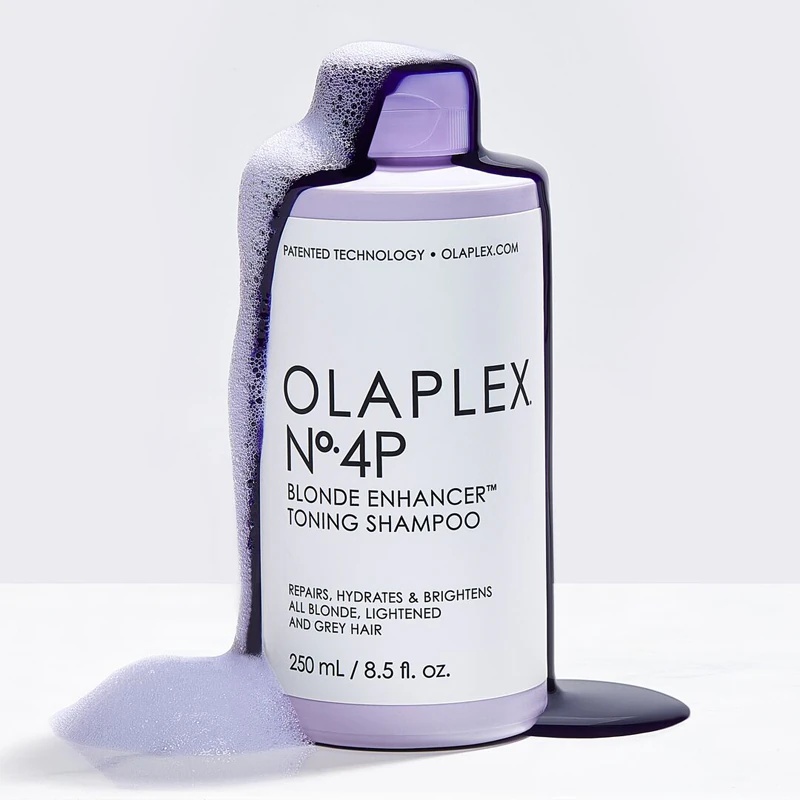 Olaplex N°4P Blond Enhancer тонирајући шампон, љубичасти тонирајући шампон који неутралише жућкасте тонове