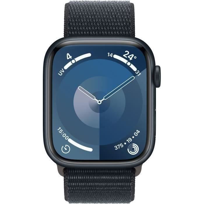 Apple Watch Series 9 GPS + Cellular - 45 mm - Cassa in alluminio Midnight - Cinturino sportivo Midnight - Ricondizionato - Ottime condizioni