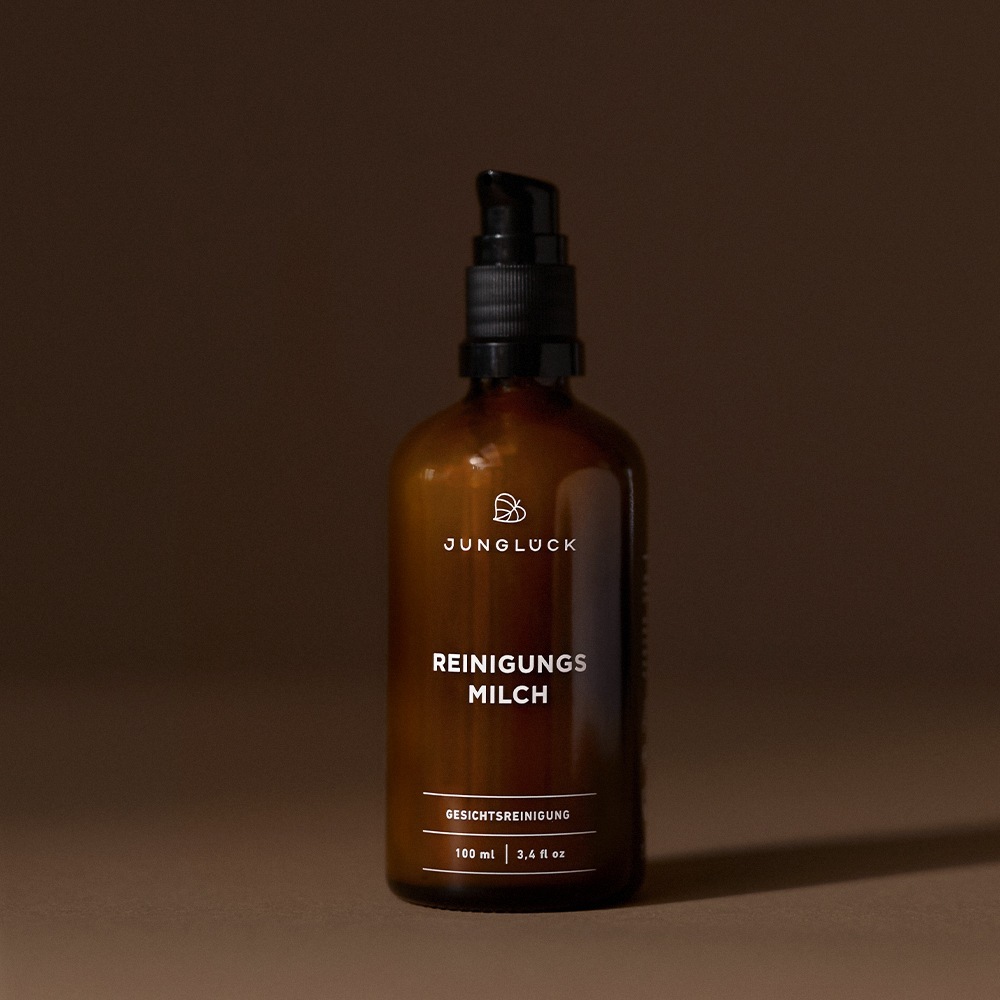 Juniglück sejas kopšanas komplekts Attīrošs piens Ceramīda serums Hialuronskābes krēms Vidējais komplekts - 200 ml
