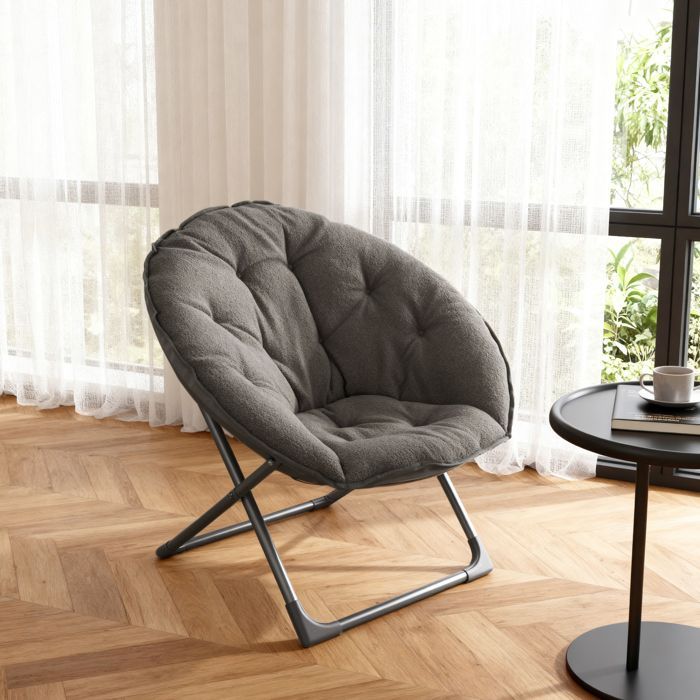 Fauteuil de table de sauce en laine de mouton pliable,Fauteuil de lune molle pliable portable,pour chambres à coucher, résidences,