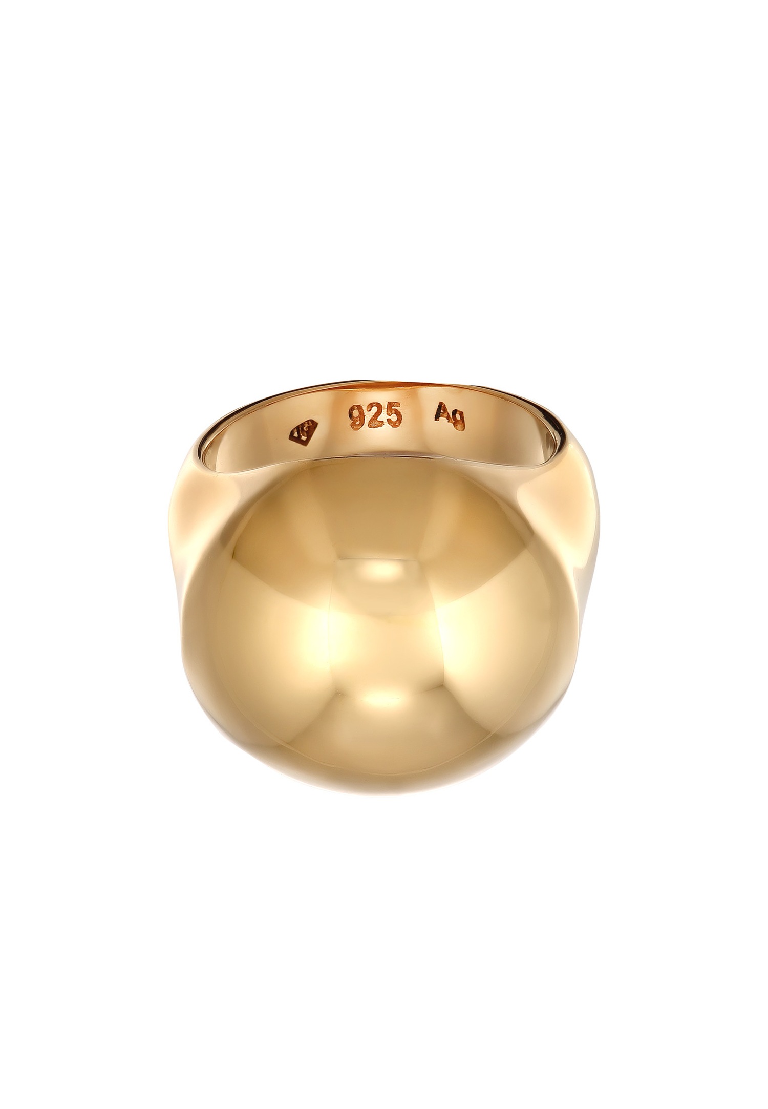 Elli PREMIUM Elli PREMIUM Bague Chevalière Femmes Chunky Argent Sterling 925 Plaqué Or Party / Nouvel An Or