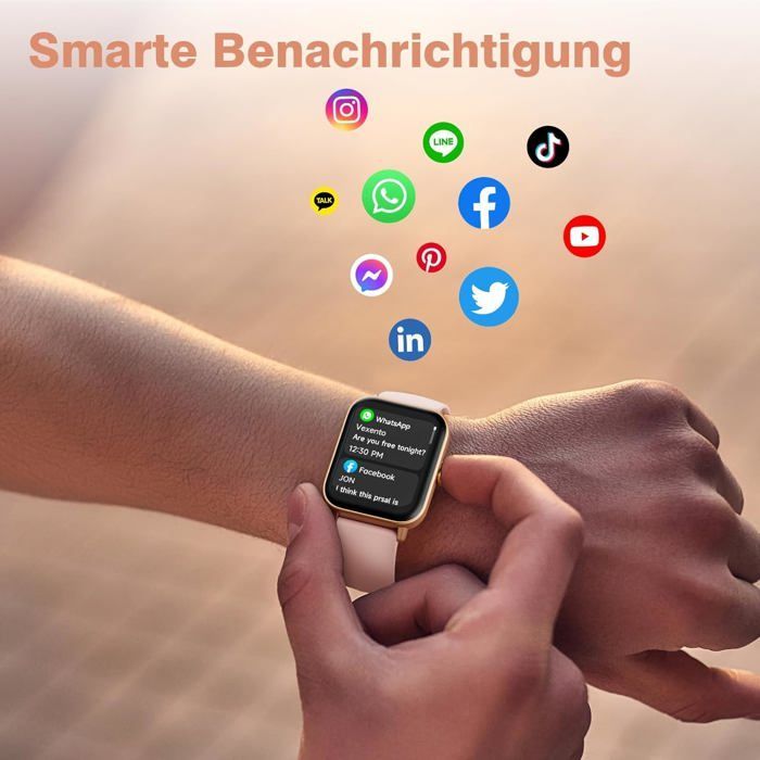 Women's Smartwatch, Bluetooth 5.0 Activity Tracker with Heart Rate, Pedometer, Sleep Monitor, and Music Control