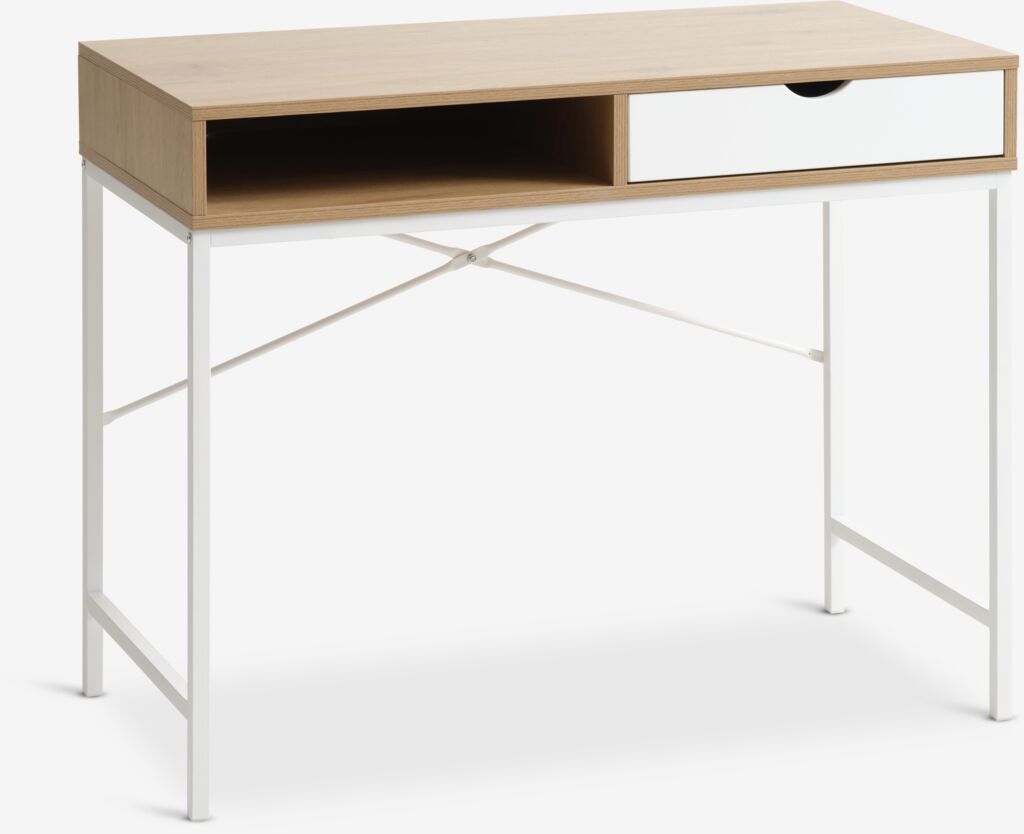 TRAPPEDAL rašomasis stalas 48x95, 1 stalčius, ąžuolas/balta