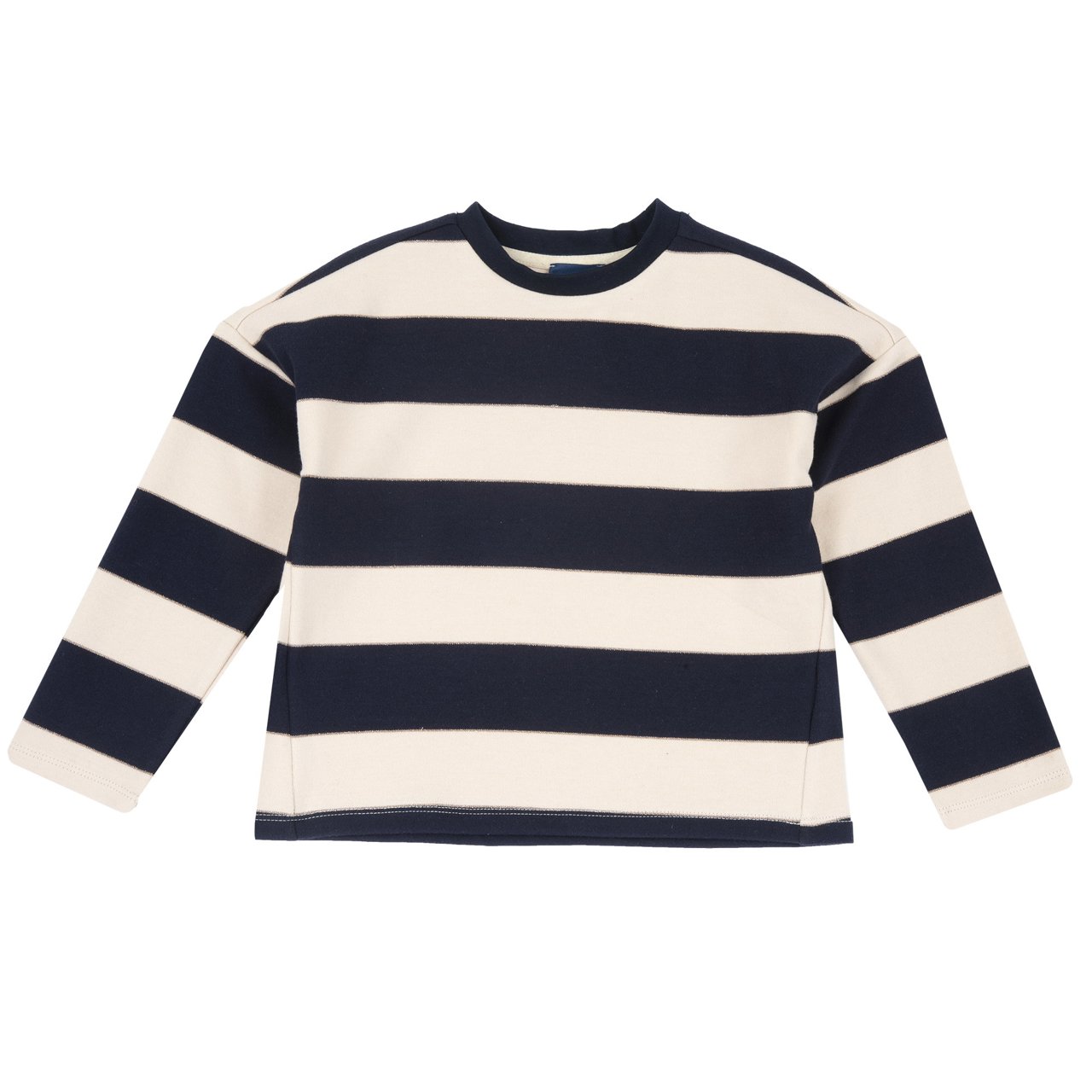 Marineblauwe gestreepte sweater