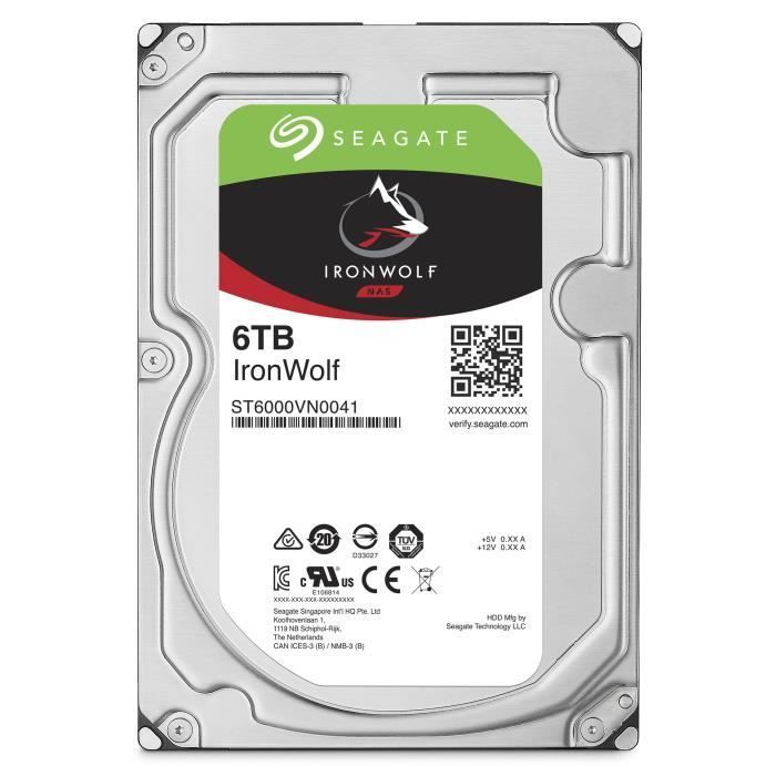 SEAGATE - Internal hard drive - NAS Iron Wolf - 6TB - 5,400 rpm - 3.5