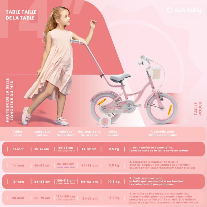 Kinderfiets - Bloemenfiets - 35,5 cm wielen - Leeftijd 3 tot 5 jaar - Mandje - Bel - Spatborden - Roze