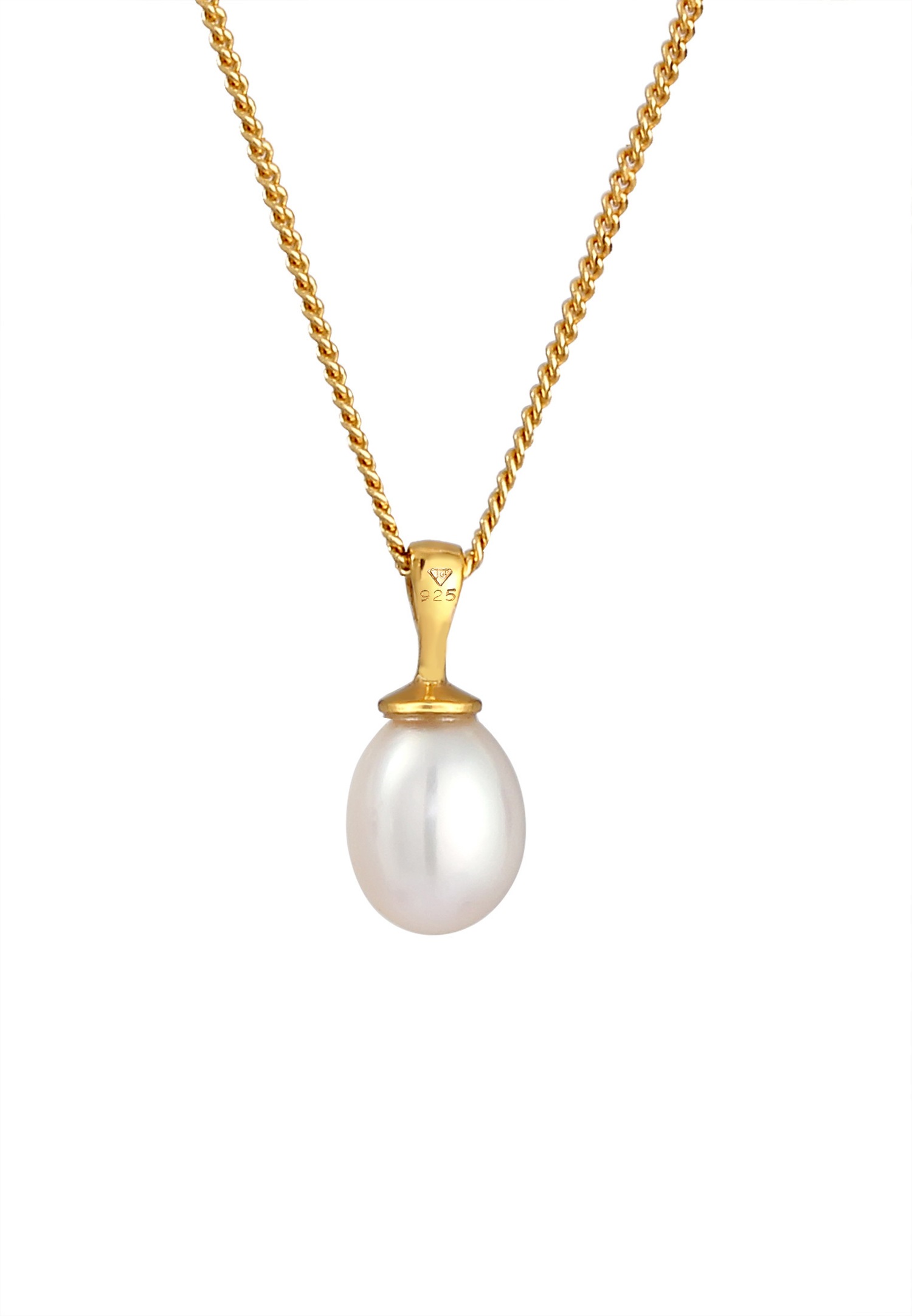 Elli Femmes Intemporel Filigrane avec Perle de Culture d'Eau Douce en Argent Sterling 925 Plaqué Or