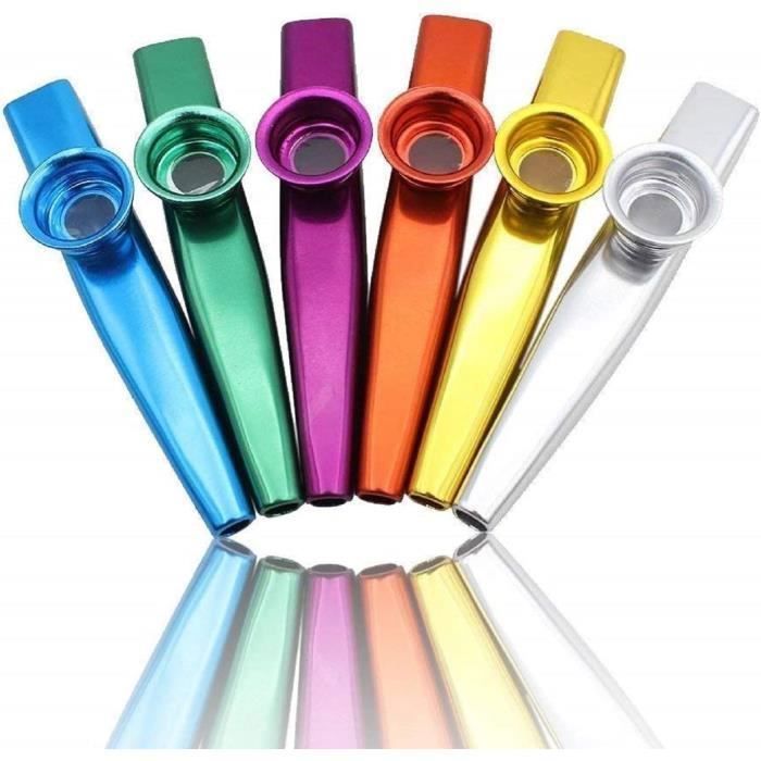 Lot de 6 Kazoo en métal Instrument de Musique Accompagnement instrumental Cadeau pour guitare, ukulélé, violon, piano pour enfants
