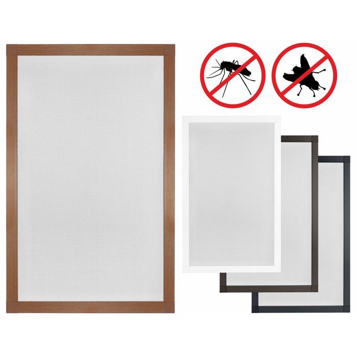 Klamboe voor ramen 90 x 150 cm - Insectenwerend, eenvoudig te installeren - Wit aluminium frame - Grijs gaas