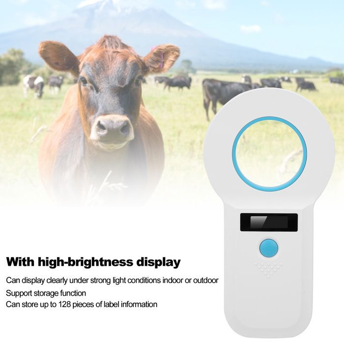 Lettore di targhette per animali domestici, scanner di microchip per animali domestici, RFID, 34,2 kHz/125 kHz, ricaricabile, supporto per EMID/FD