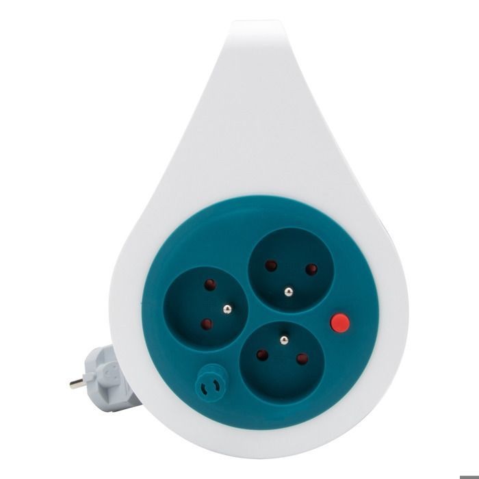 Mini enrouleur design 3 prises 2P+T - 7m - Bleu - Zenitech