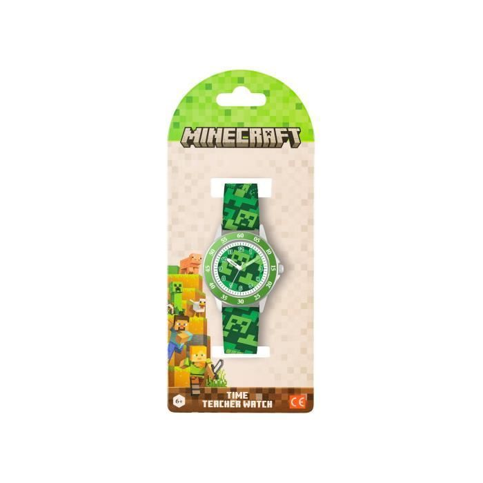 Reloj - Disney - Minecraft - Correa verde - Pantalla analógica - Para niño