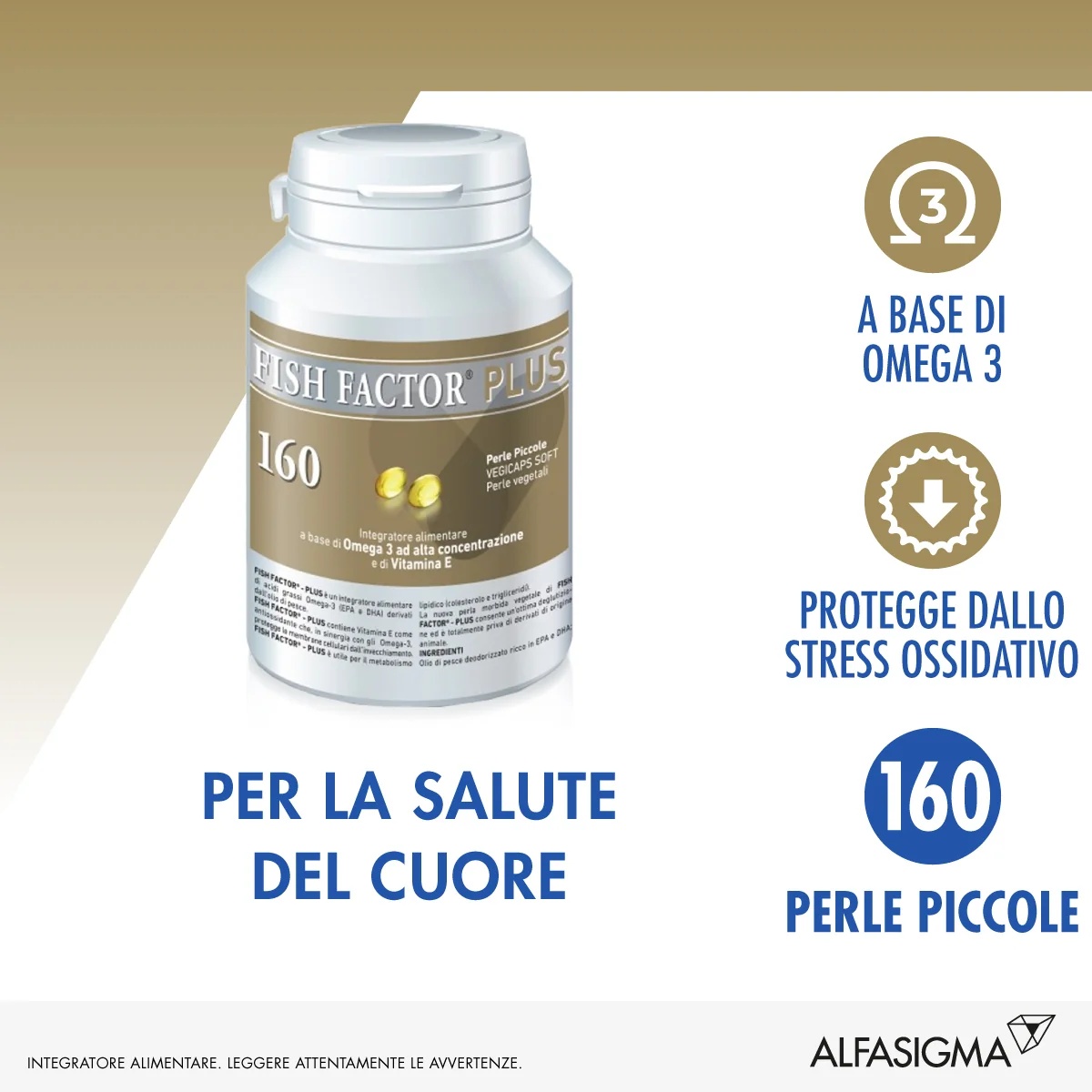 ALFASIGMA Fish Factor Plus 160 pérolas Pic Metabolismo lipídico