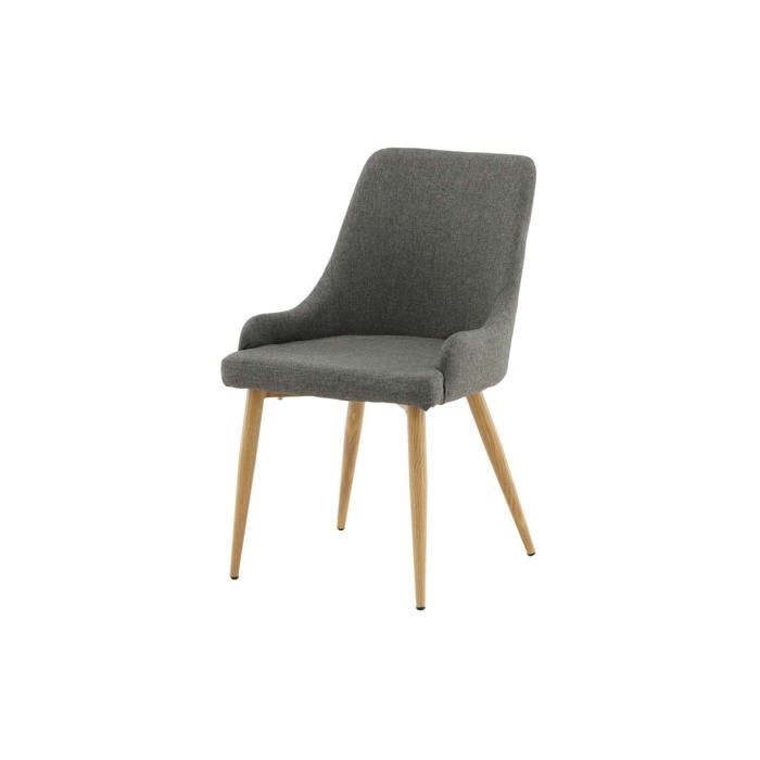 Plaza chaise de salle à manger avec accoudoirs gris foncé, chêne décor
