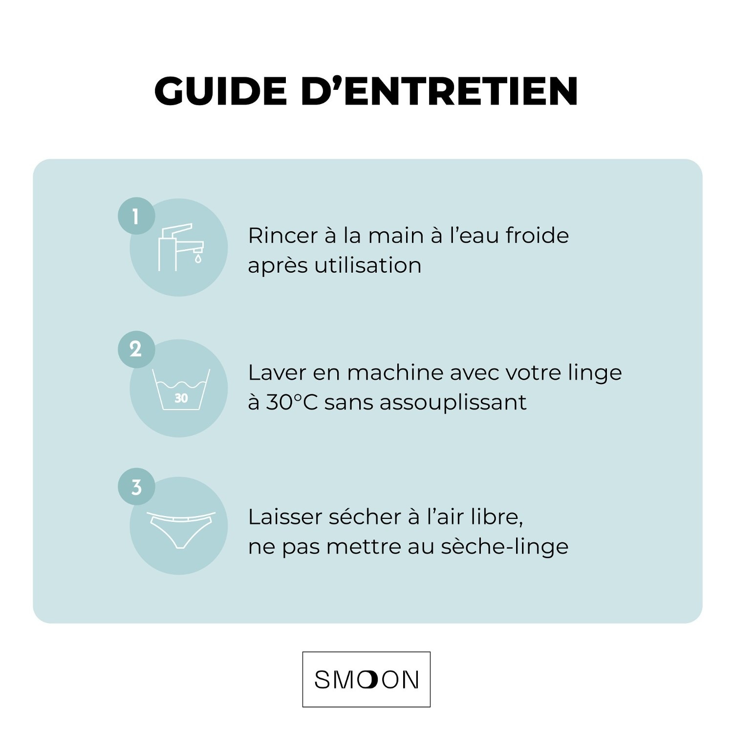 Smoon Lingerie Culotte menstruelle sans couture flux abondant