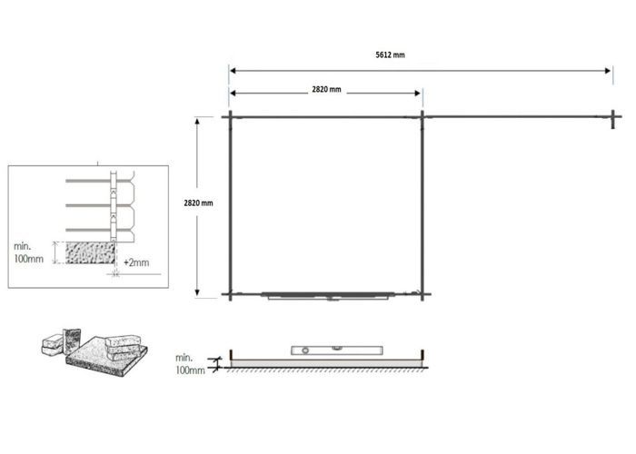 Casetta da giardino in legno - 17,40 m² - 5,79x3 m - Spessore 28 mm - Colore: naturale - DOM639