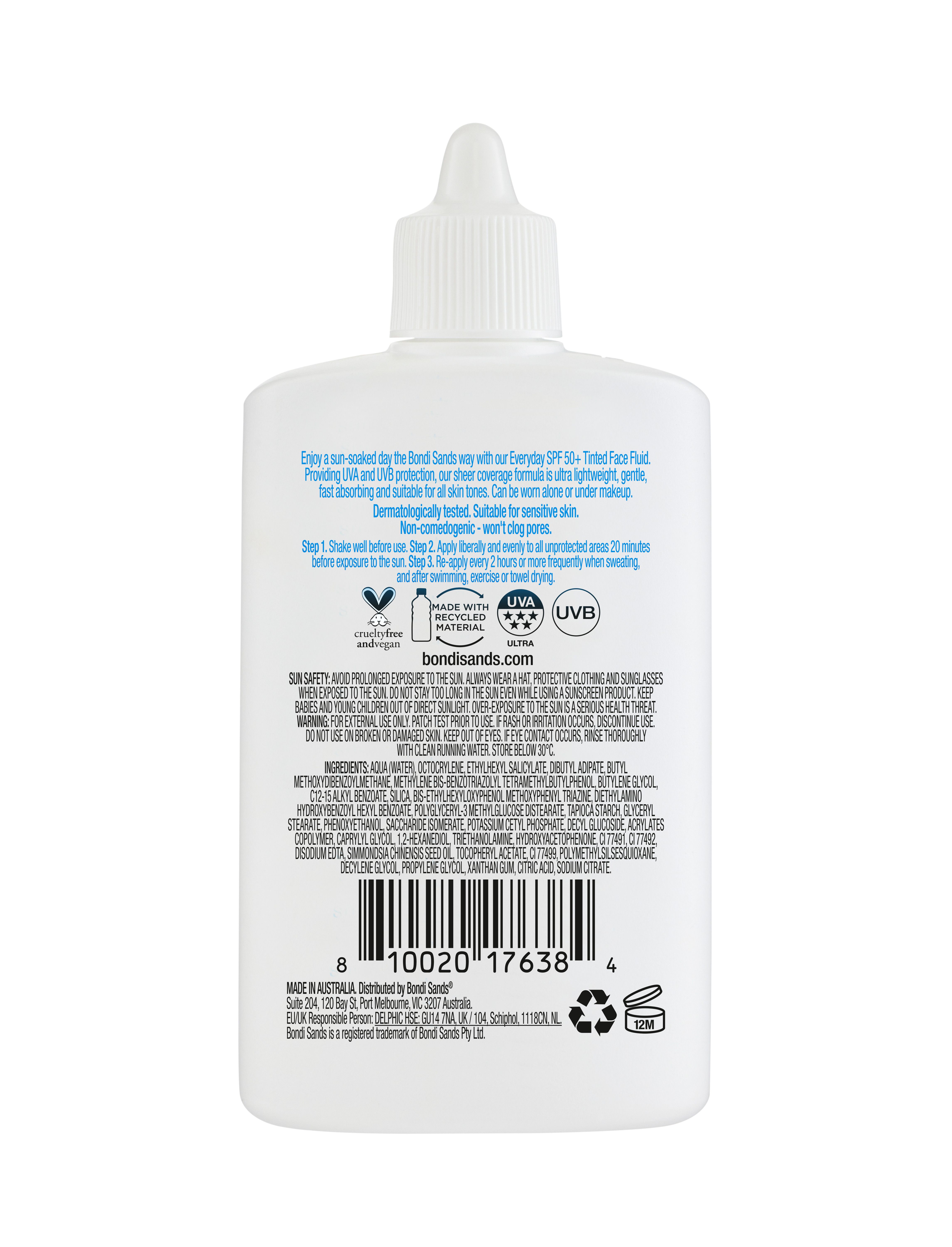 Tonirani fluid za lice bez mirisa SPF 50 Zaštita lica