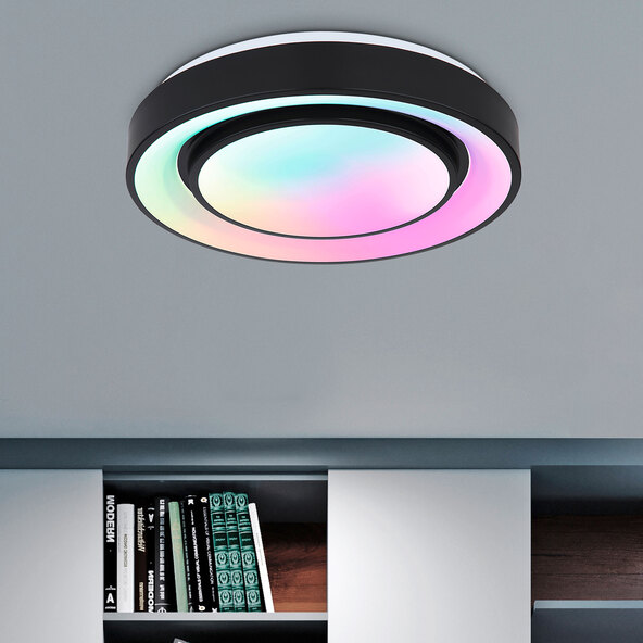 Φωτιστικό οροφής LED 41368-24DS, με εφέ ουράνιου τόξου RGB, Ø 49 cm