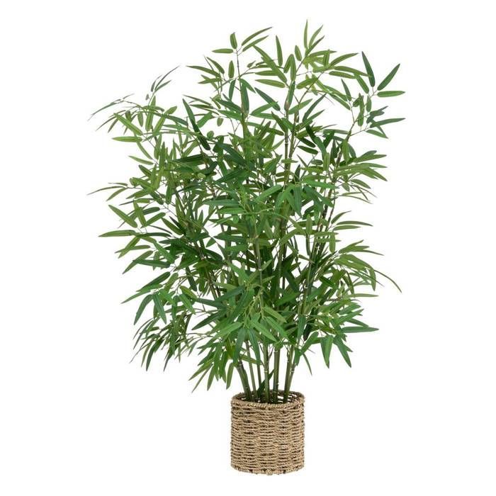 Bambú artificial en maceta natural, 100 cm de alto, verde - Atmosphera Interior Designer