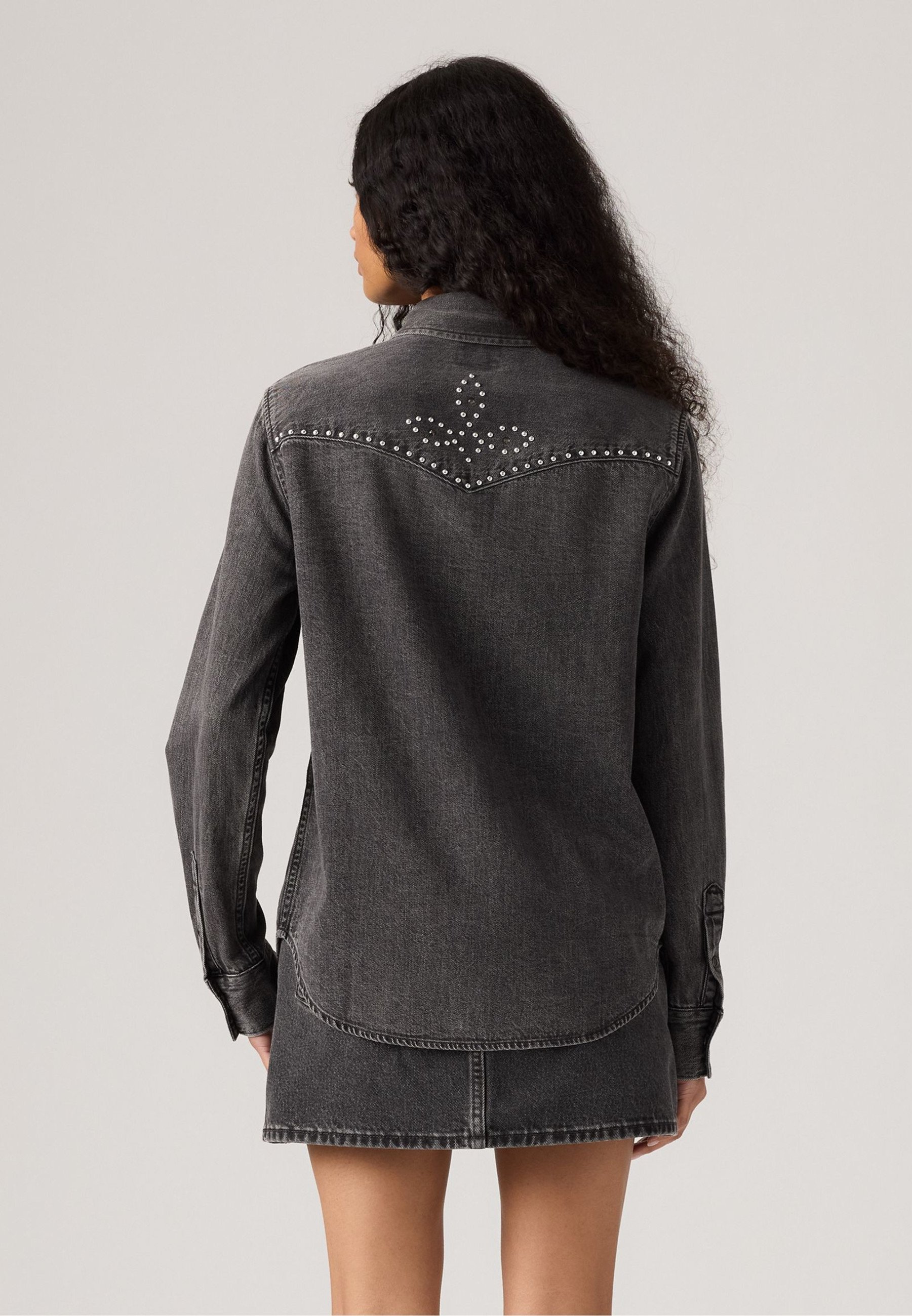Levi's® ICONIC WESTERN - Blouse met knoopsluiting - zwarte denim