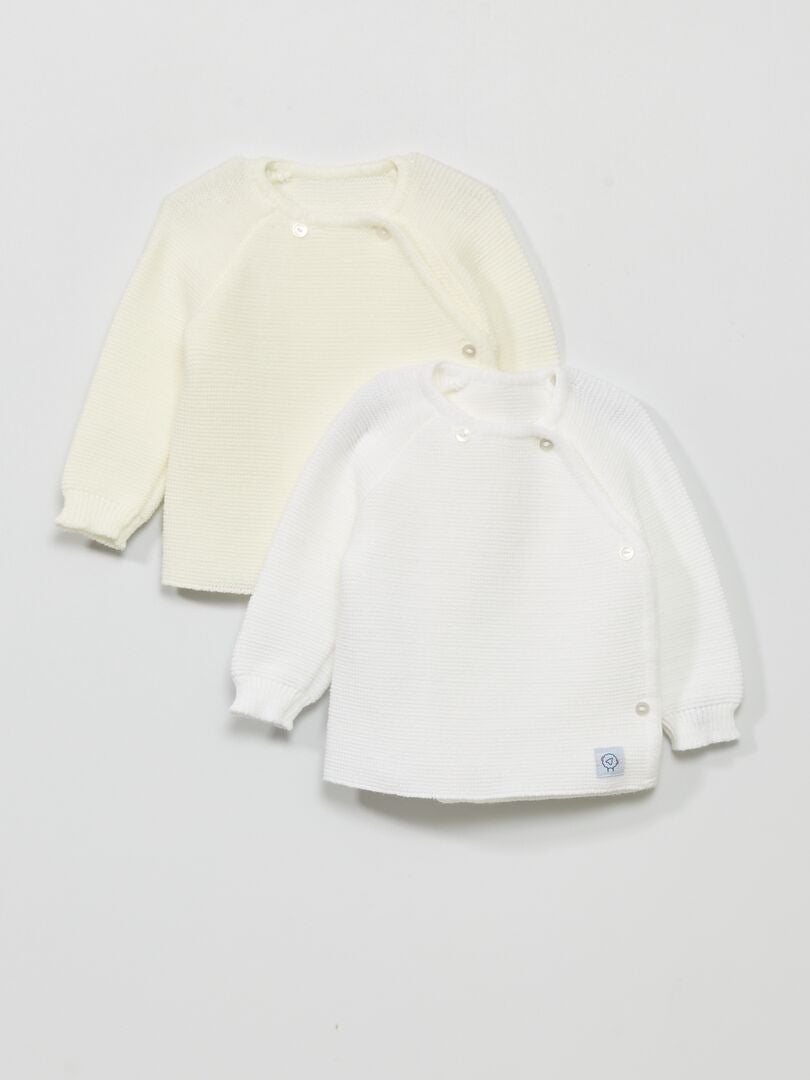 kpl 'Manufacture de Layette' -neuletakkeja - Valmistettu Ranskassa - VALKOINEN