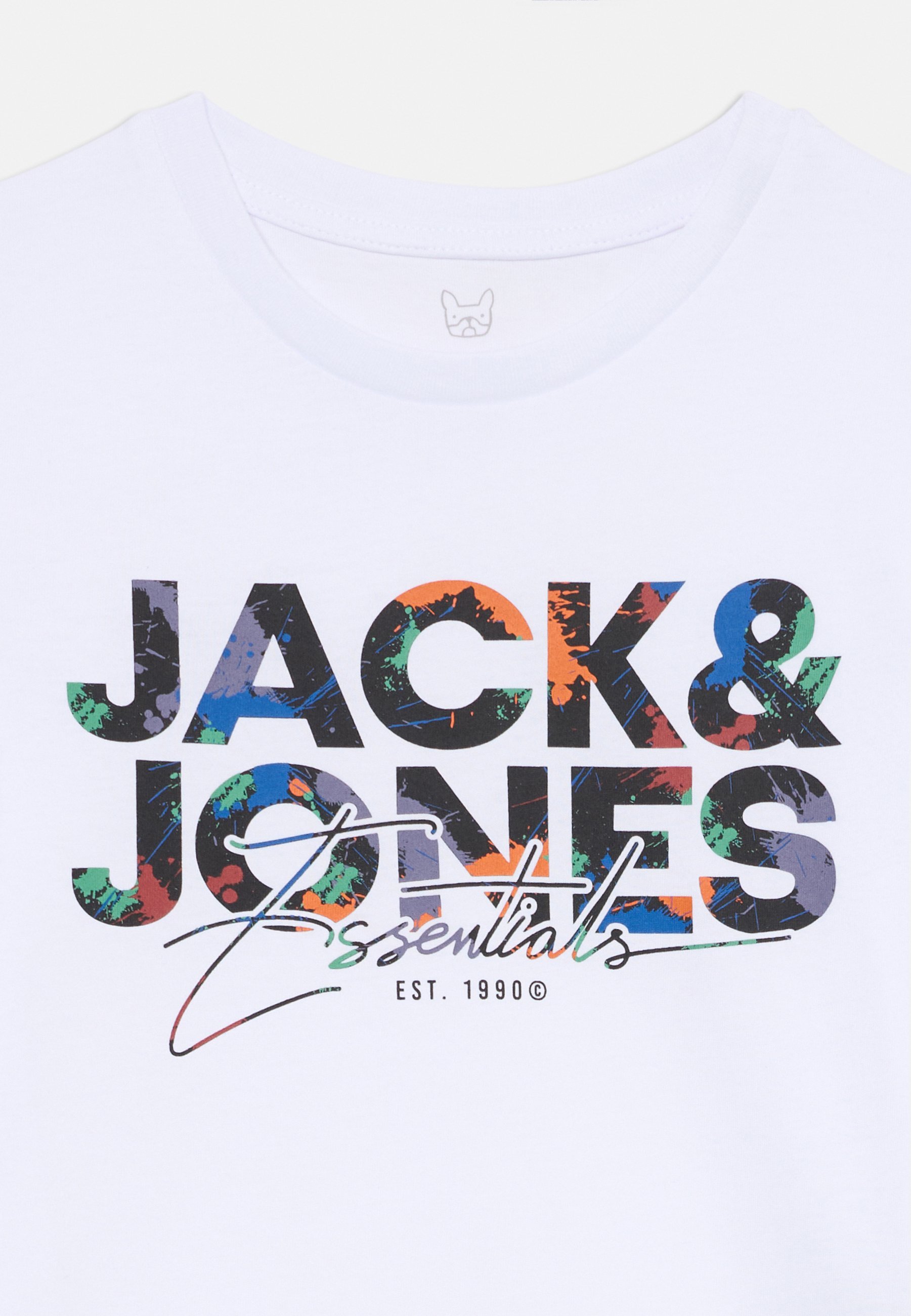 Jack & Jones Junior JJGEPLAS TEE SS CREW NECK JNR - T-shirt met print - wit
